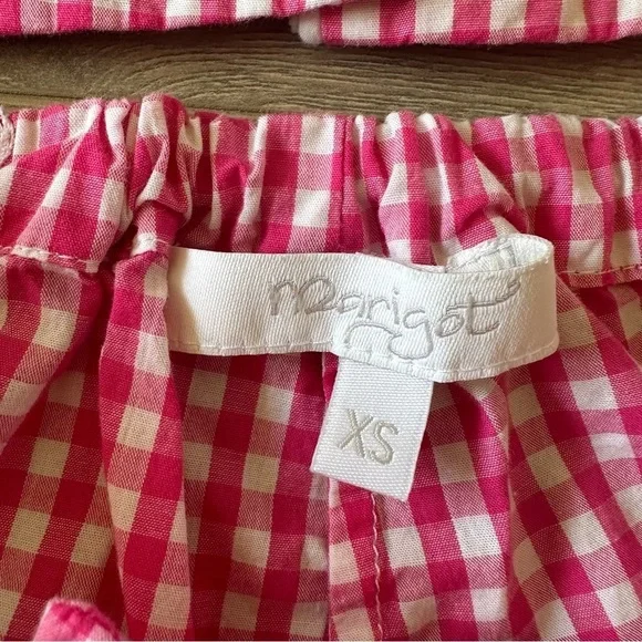 Marigot Maya Check Short Pajama Set Pink Plaid Pajama 100% Cotton XS - Picture 4 of 9